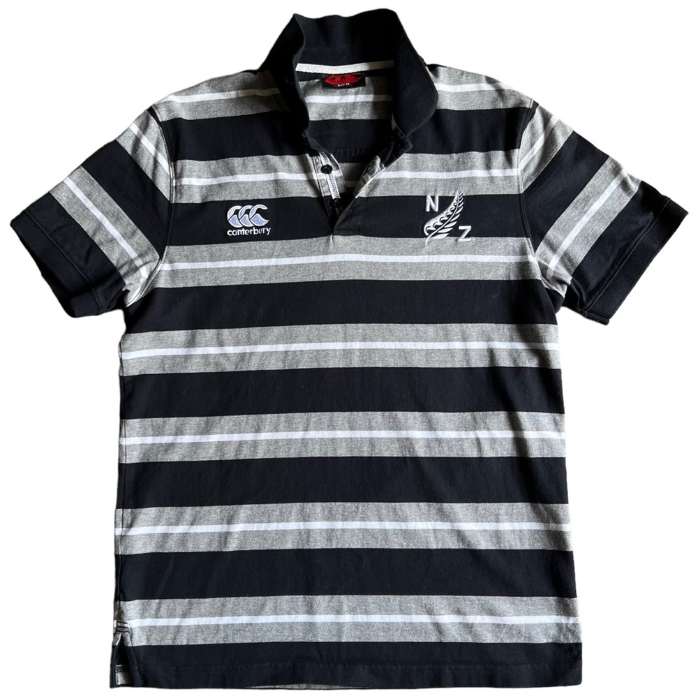 Canterbury Of New Zealand Striped Rugby Shirt Short Sleeve Size Medium